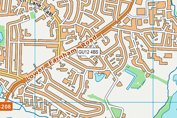 GU12 4BS map - OS VectorMap District (Ordnance Survey)