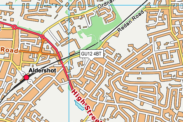 GU12 4BT map - OS VectorMap District (Ordnance Survey)