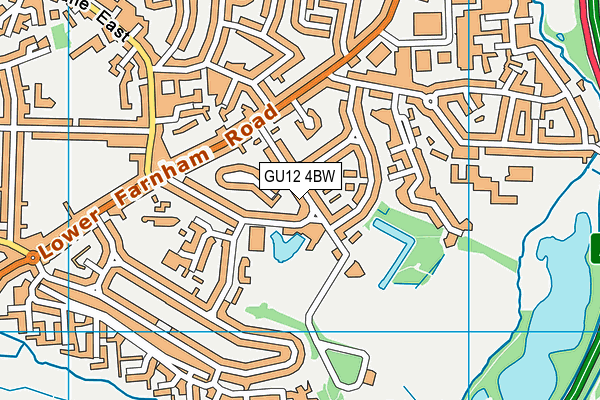 GU12 4BW map - OS VectorMap District (Ordnance Survey)