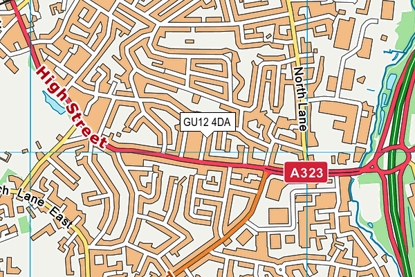 GU12 4DA map - OS VectorMap District (Ordnance Survey)