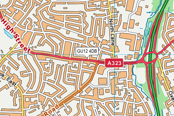 GU12 4DB map - OS VectorMap District (Ordnance Survey)