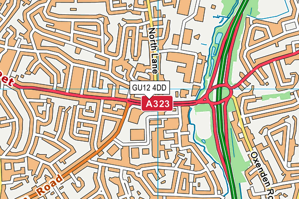 GU12 4DD map - OS VectorMap District (Ordnance Survey)