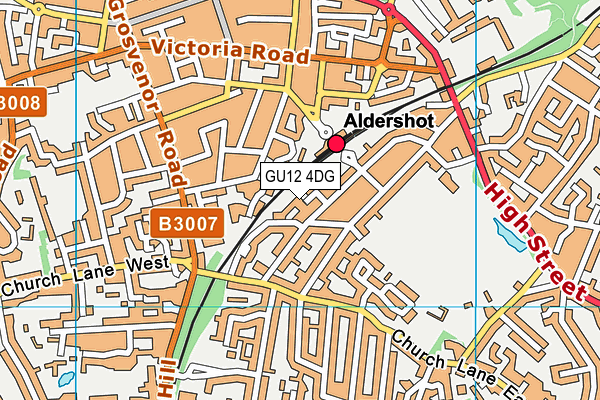 GU12 4DG map - OS VectorMap District (Ordnance Survey)