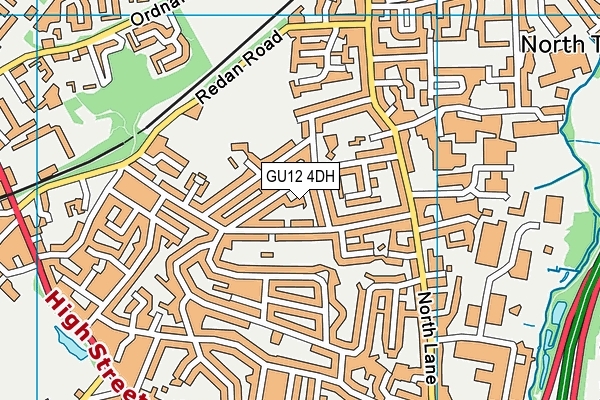 GU12 4DH map - OS VectorMap District (Ordnance Survey)