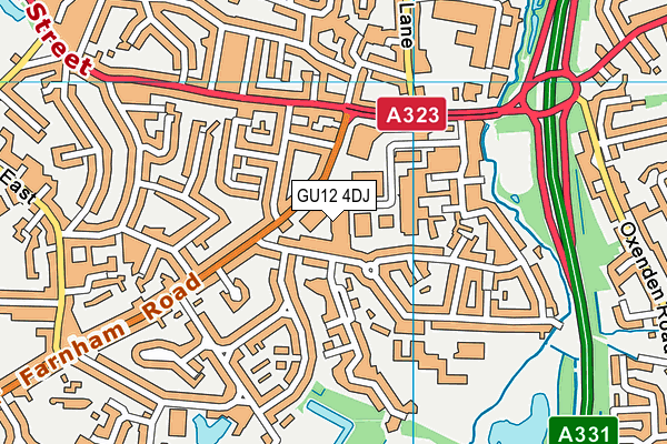 GU12 4DJ map - OS VectorMap District (Ordnance Survey)