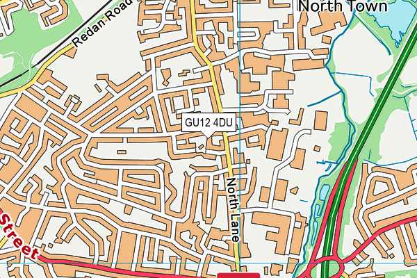 GU12 4DU map - OS VectorMap District (Ordnance Survey)