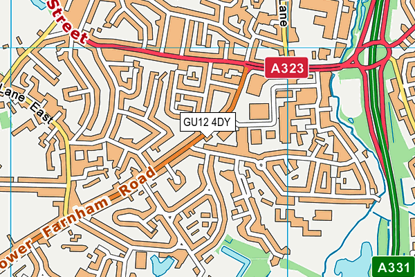 GU12 4DY map - OS VectorMap District (Ordnance Survey)