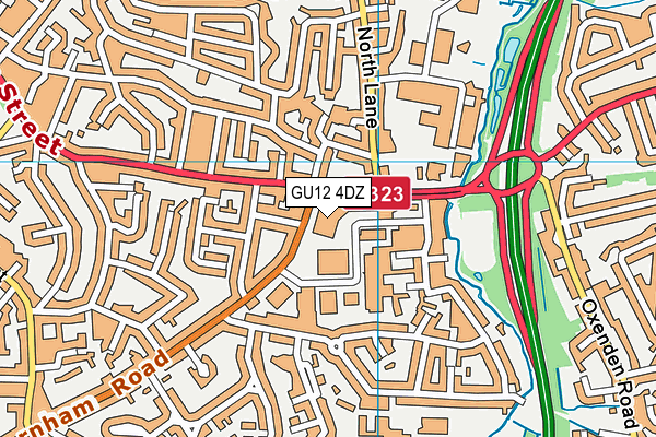 GU12 4DZ map - OS VectorMap District (Ordnance Survey)