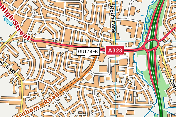 GU12 4EB map - OS VectorMap District (Ordnance Survey)