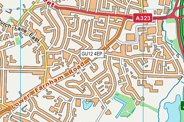 GU12 4EP map - OS VectorMap District (Ordnance Survey)
