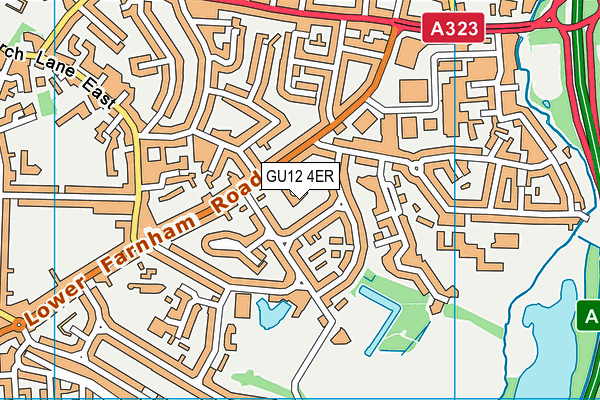 GU12 4ER map - OS VectorMap District (Ordnance Survey)