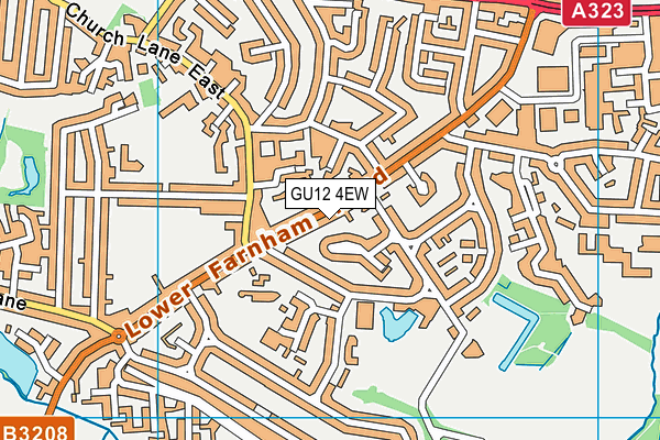 GU12 4EW map - OS VectorMap District (Ordnance Survey)