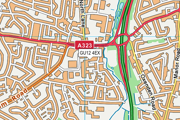 GU12 4EX map - OS VectorMap District (Ordnance Survey)