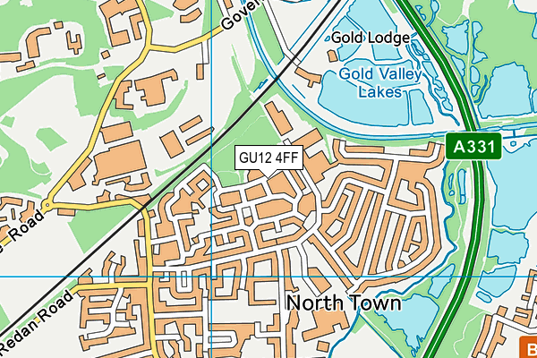GU12 4FF map - OS VectorMap District (Ordnance Survey)