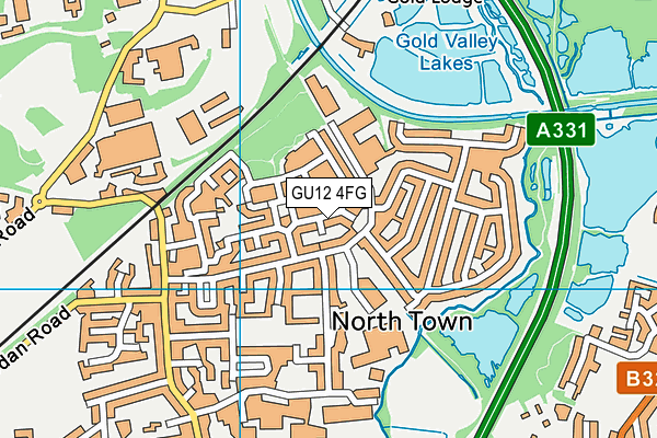 GU12 4FG map - OS VectorMap District (Ordnance Survey)