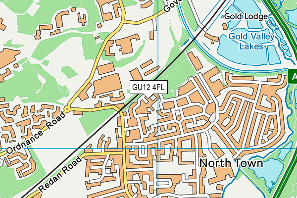 GU12 4FL map - OS VectorMap District (Ordnance Survey)
