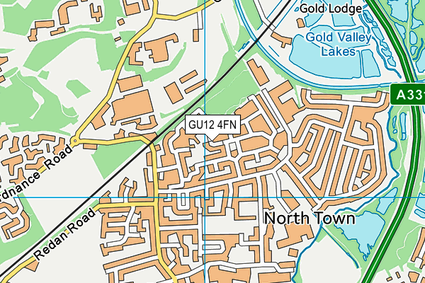 GU12 4FN map - OS VectorMap District (Ordnance Survey)