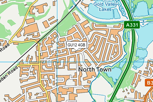 GU12 4GB map - OS VectorMap District (Ordnance Survey)