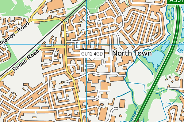 GU12 4GD map - OS VectorMap District (Ordnance Survey)