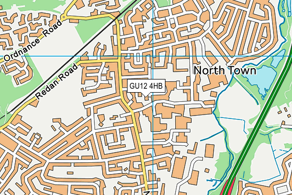 GU12 4HB map - OS VectorMap District (Ordnance Survey)