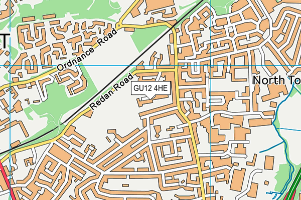 GU12 4HE map - OS VectorMap District (Ordnance Survey)
