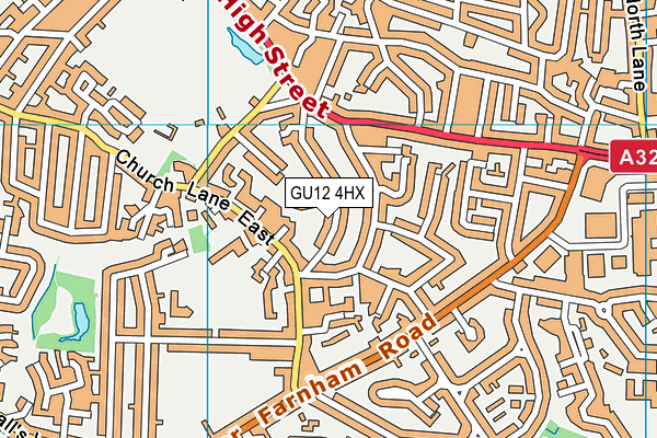 GU12 4HX map - OS VectorMap District (Ordnance Survey)