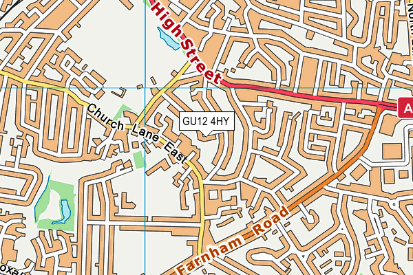 GU12 4HY map - OS VectorMap District (Ordnance Survey)