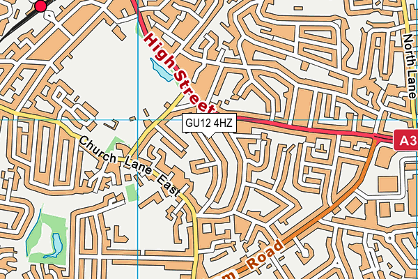 GU12 4HZ map - OS VectorMap District (Ordnance Survey)