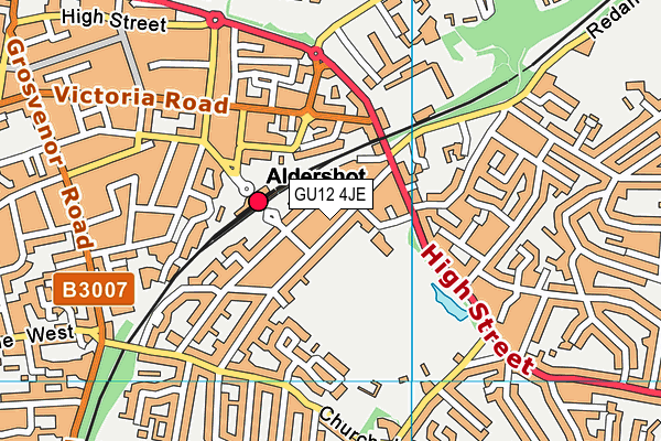 GU12 4JE map - OS VectorMap District (Ordnance Survey)