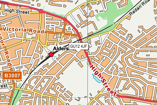 GU12 4JF map - OS VectorMap District (Ordnance Survey)