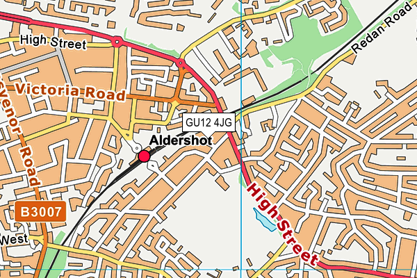 GU12 4JG map - OS VectorMap District (Ordnance Survey)