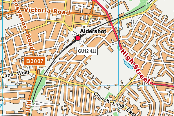 GU12 4JJ map - OS VectorMap District (Ordnance Survey)