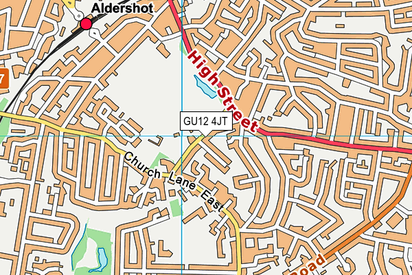 GU12 4JT map - OS VectorMap District (Ordnance Survey)