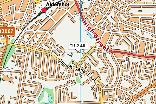 GU12 4JU map - OS VectorMap District (Ordnance Survey)