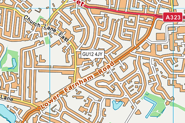 GU12 4JY map - OS VectorMap District (Ordnance Survey)