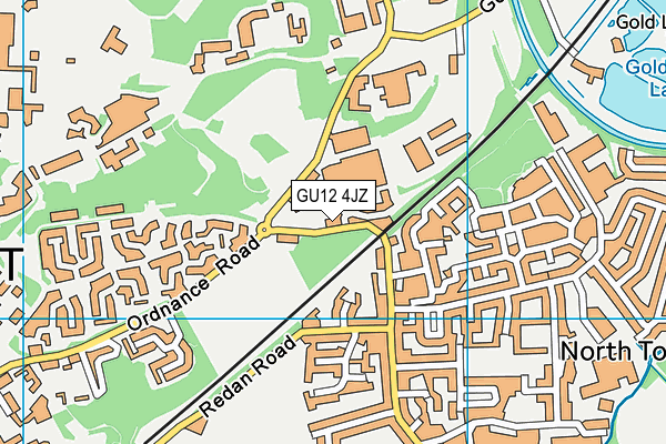 GU12 4JZ map - OS VectorMap District (Ordnance Survey)