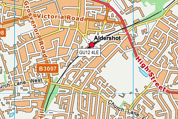 GU12 4LE map - OS VectorMap District (Ordnance Survey)