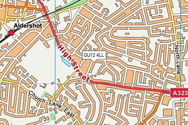 GU12 4LL map - OS VectorMap District (Ordnance Survey)