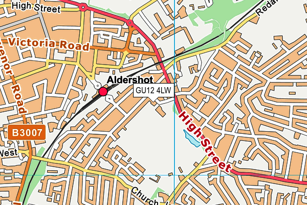 GU12 4LW map - OS VectorMap District (Ordnance Survey)