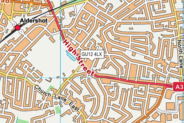 GU12 4LX map - OS VectorMap District (Ordnance Survey)