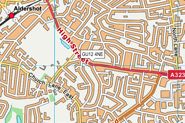 GU12 4NE map - OS VectorMap District (Ordnance Survey)