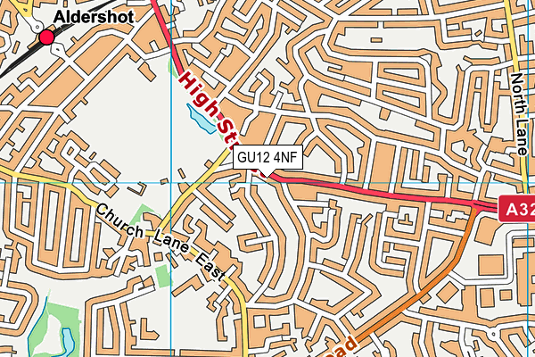 GU12 4NF map - OS VectorMap District (Ordnance Survey)