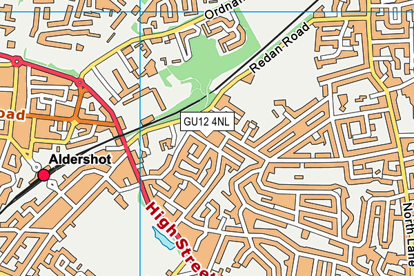 GU12 4NL map - OS VectorMap District (Ordnance Survey)