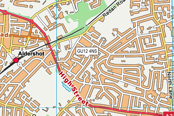 GU12 4NS map - OS VectorMap District (Ordnance Survey)