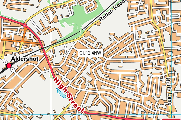 GU12 4NW map - OS VectorMap District (Ordnance Survey)
