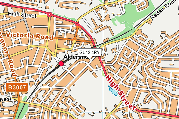 GU12 4PA map - OS VectorMap District (Ordnance Survey)