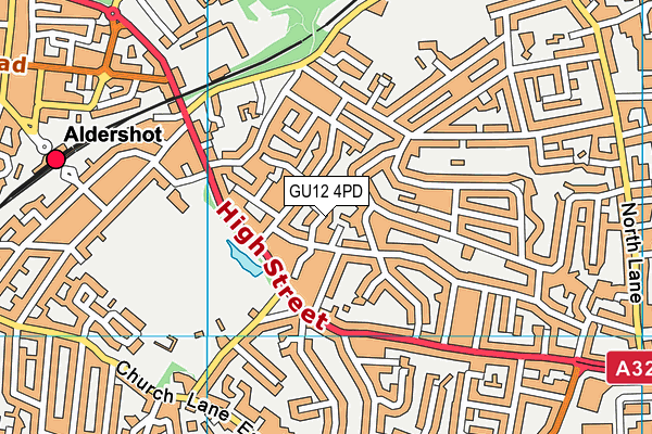 GU12 4PD map - OS VectorMap District (Ordnance Survey)