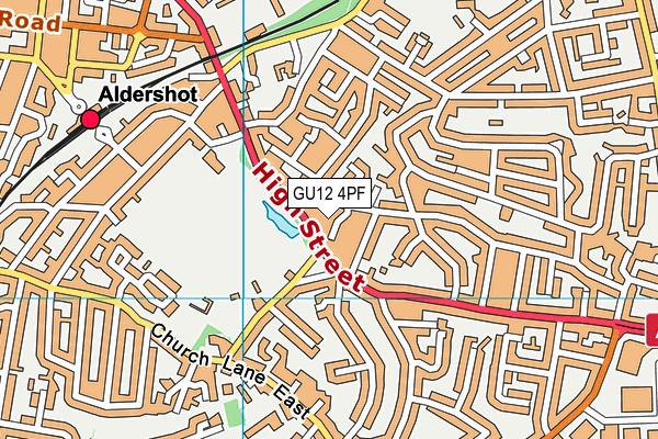 GU12 4PF map - OS VectorMap District (Ordnance Survey)