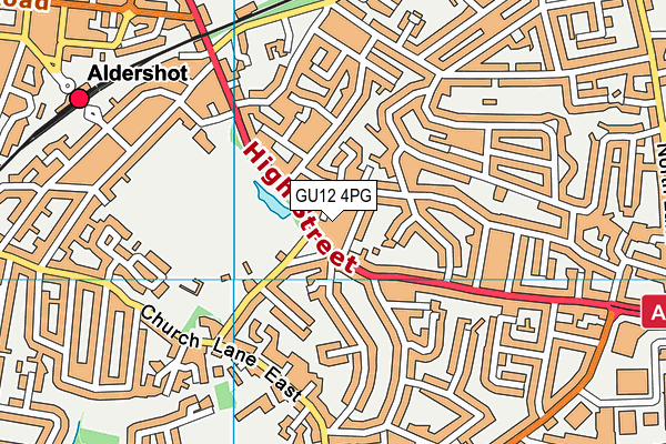 GU12 4PG map - OS VectorMap District (Ordnance Survey)