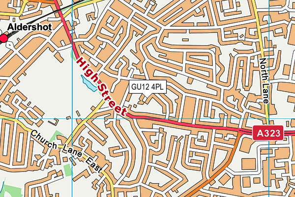 GU12 4PL map - OS VectorMap District (Ordnance Survey)